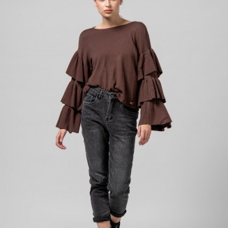 JEANS HIGHT WAIST SLOUCHY 1302623 ΜΑΥΡΟ