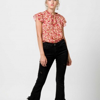 JEANS HIGHT WAISTED ΜΕ ΚΡΟΣΙΑ 1302609 ΜΑΥΡΟ