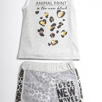 ΣΕΤ ANIMAL PRINT 211539G ΓΚΡΙ