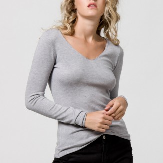 ΜΠΛΟΥΖΑ ΠΛΕΚΤΗ "V" 1002620 ΓΚΡΙ