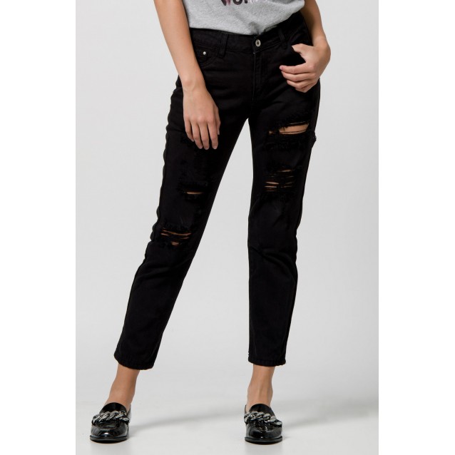 DENIM ΠΑΝΤΕΛΟΝΙ SLOUCHY HIGHT WAIST 1302608 ΜΑΥΡΟ