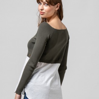 ΜΠΛΟΥΖΑ ΠΛΕΚΤΗ ΜΕ ΠΟΥΚΑΜΙΣΟ 1002638 XAKI