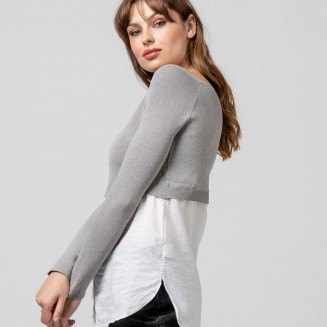 ΜΠΛΟΥΖΑ ΠΛΕΚΤΗ ΜΕ ΠΟΥΚΑΜΙΣΟ 1002638 ΓΚΡΙ