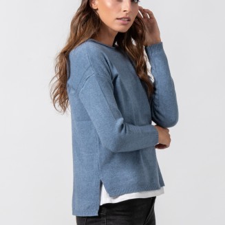 ΜΠΛΟΥΖΑ ΠΛΕΚΤΗ ΜΕ ΑΝΟΙΓΜΑ  1002626 ΜΠΛΕ