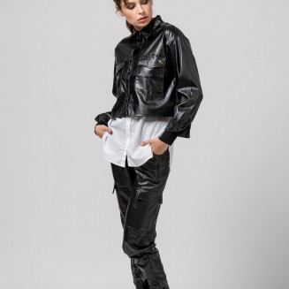 ΠΑΝΤΕΛΟΝΙ CARGO LEATHER LOOK 1302618 ΜΑΥΡΟ