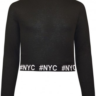 CROP TOP ΓΙΑ ΚΟΡΙΤΣΙ 16-120901-5 ΜΑΥΡΟ