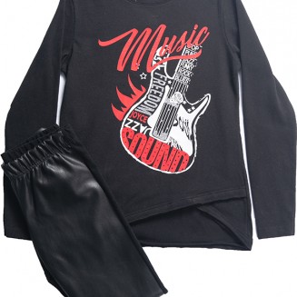 ΣΕΤ ΓΙΑ ΚΟΡΙΤΣΙ "LEATHER LOOK ΚΟΛΑΝ MUSIC" 202361 ΜΑΥΡΟ